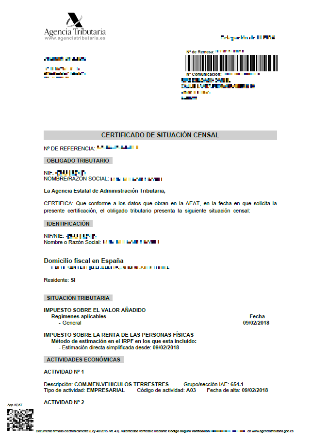 ¿Cómo solicitar Certificado de Situación Censal? Certificados Oficiales