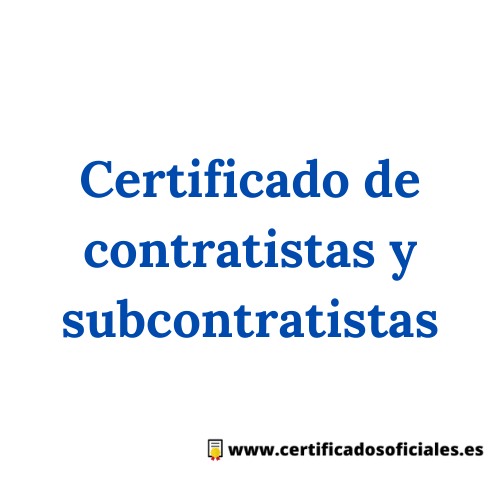 Certificado de contratistas y subcontratistas